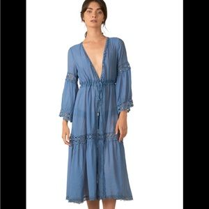 Elan lace print cover up kimono in Blue Azure size small NWTS